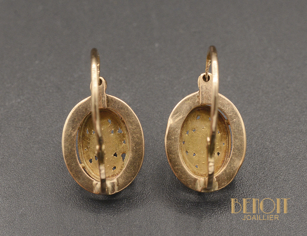 Boucles d'Oreilles Dormeuses en Or rose et Perles fines - Image 2