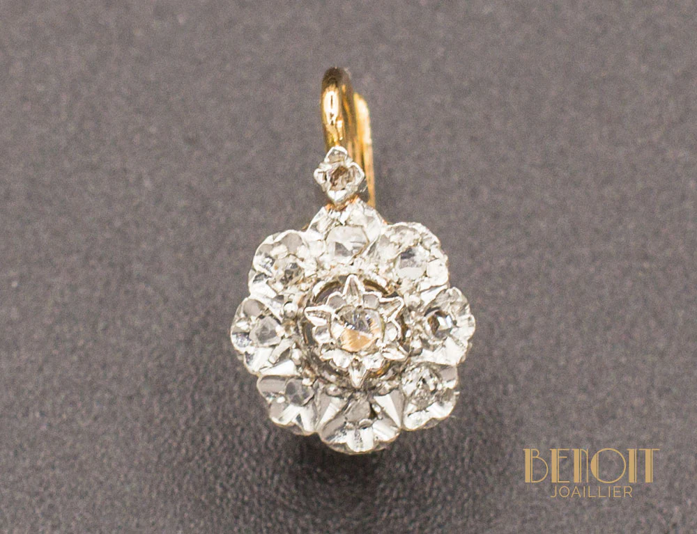 Boucles d'Oreilles Dormeuses Fleurs - Image 2