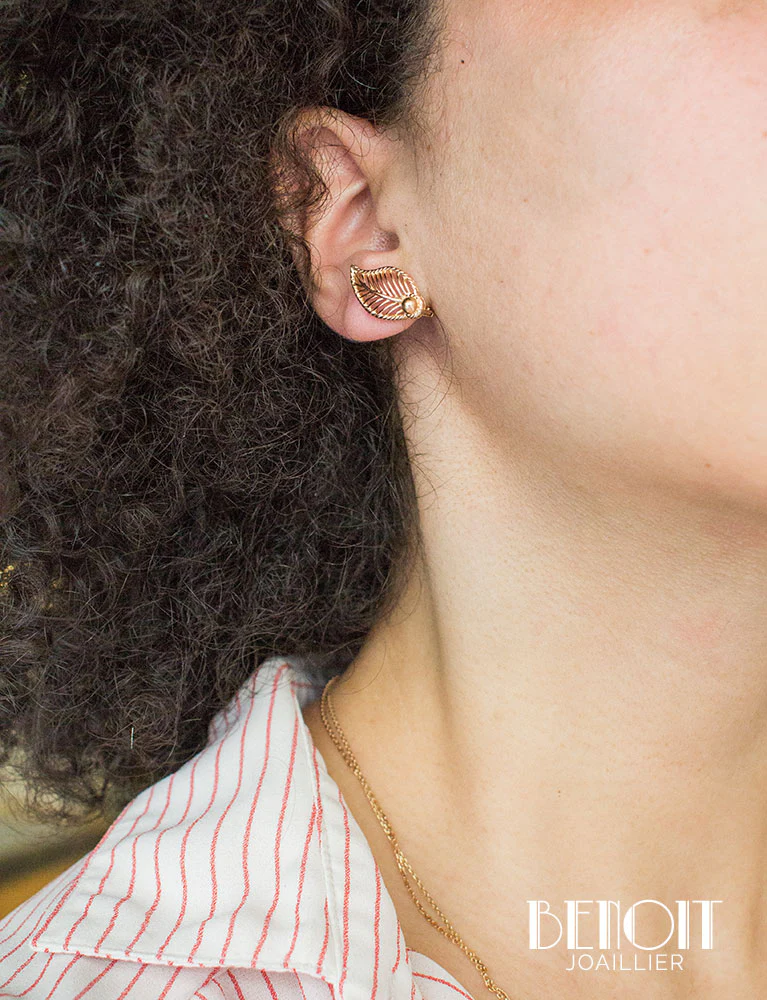 Boucles d'Oreilles "Feuilles" 1950 - Image 4
