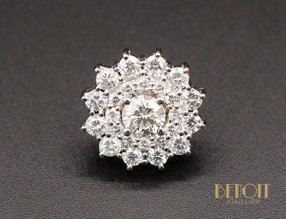 Boucles d'Oreilles Flocons En Diamants - Image 2