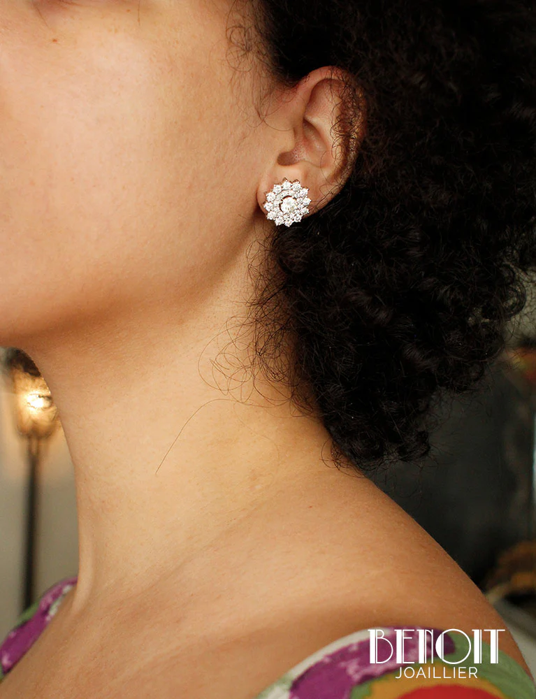 Boucles d'Oreilles Flocons En Diamants - Image 4