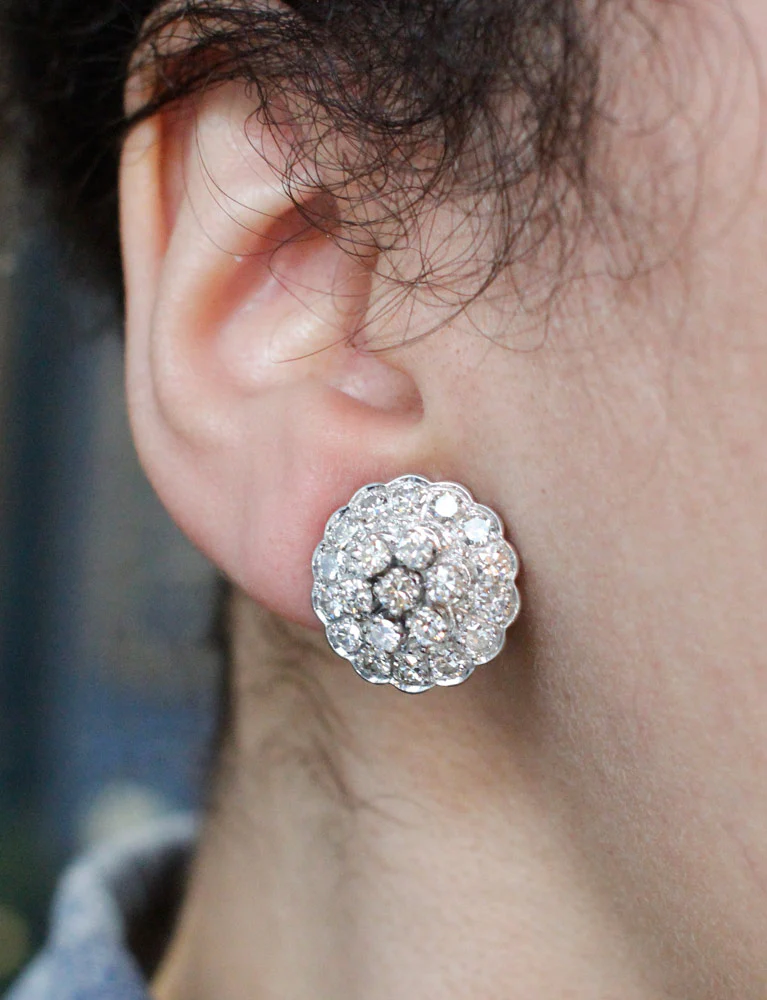 Boucles d'Oreilles Marguerite Diamants - Image 4