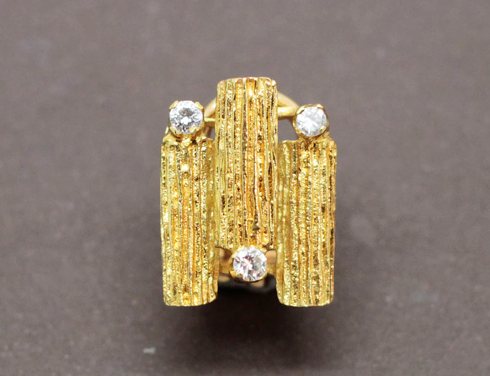 Boucles d'Oreilles Modernes Or Diamants - Image 2