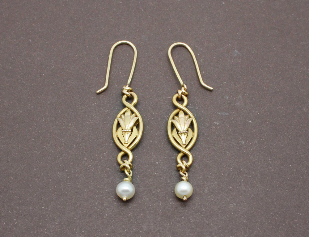 Boucles d'Oreilles Pendantes Art Déco