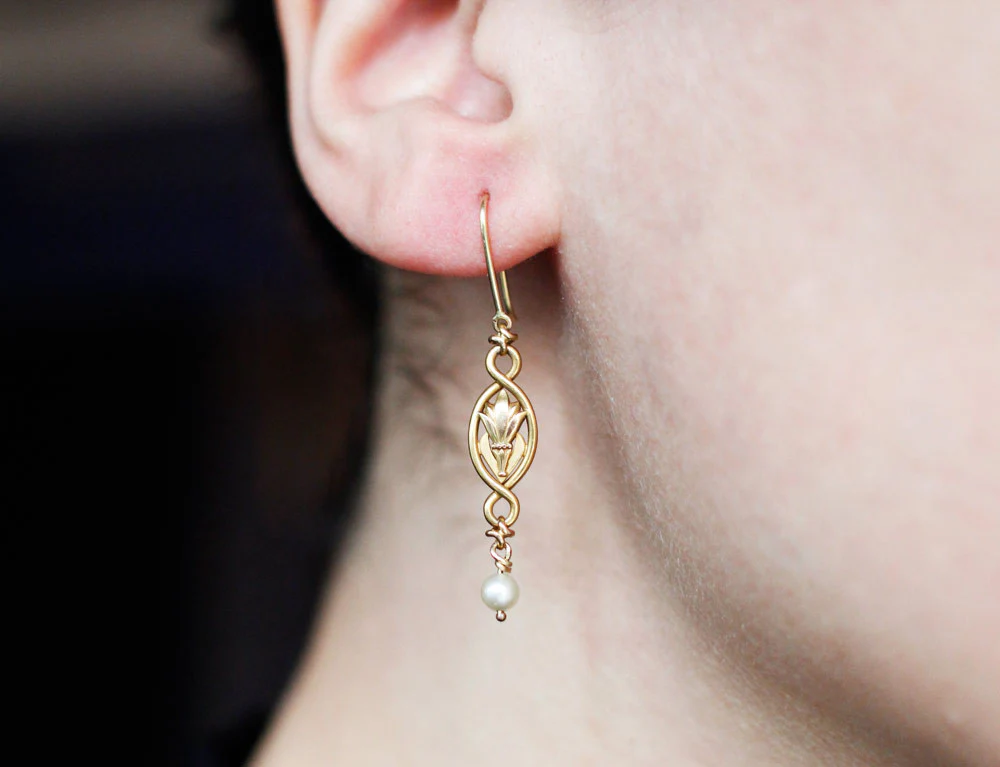 Boucles d'Oreilles Pendantes Art Déco - Image 4