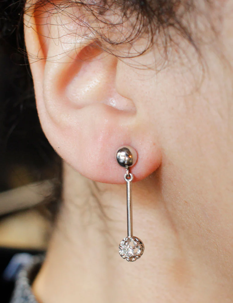 Boucles d'Oreilles Pendantes Diamants - Image 4