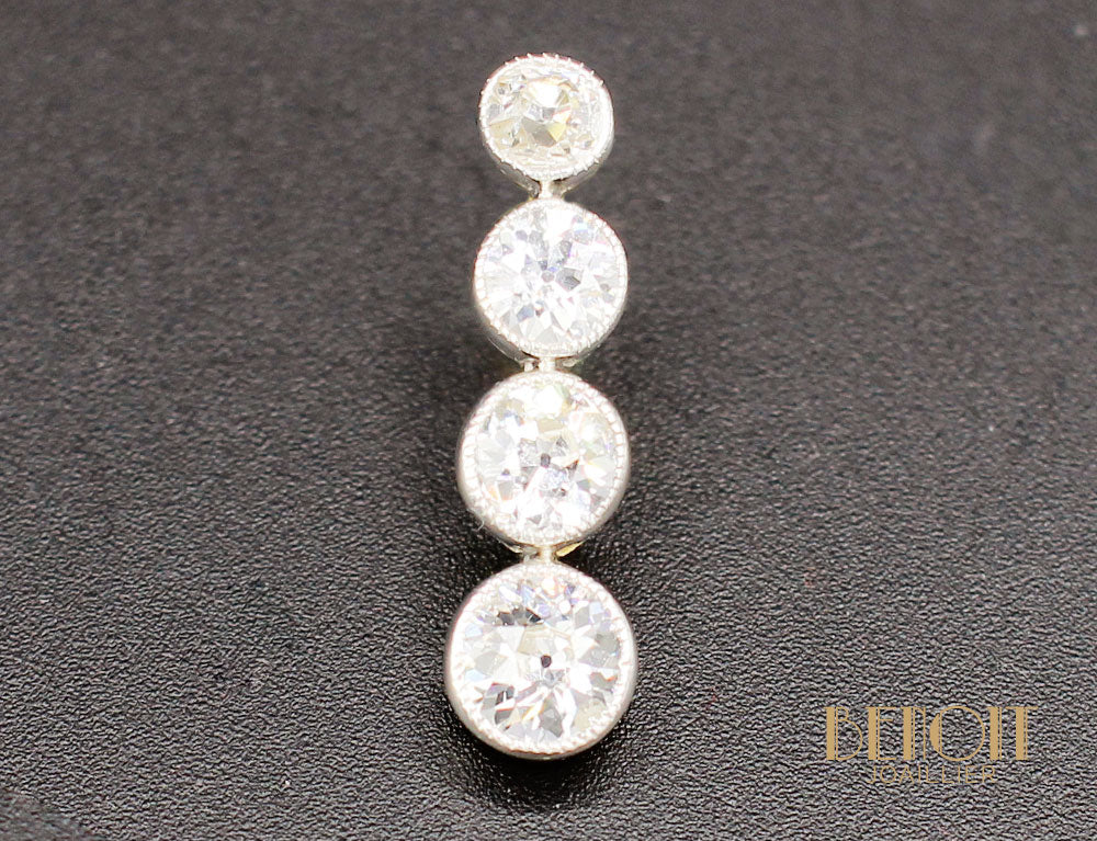 Boucles d'Oreilles Pendantes Diamants - Image 2