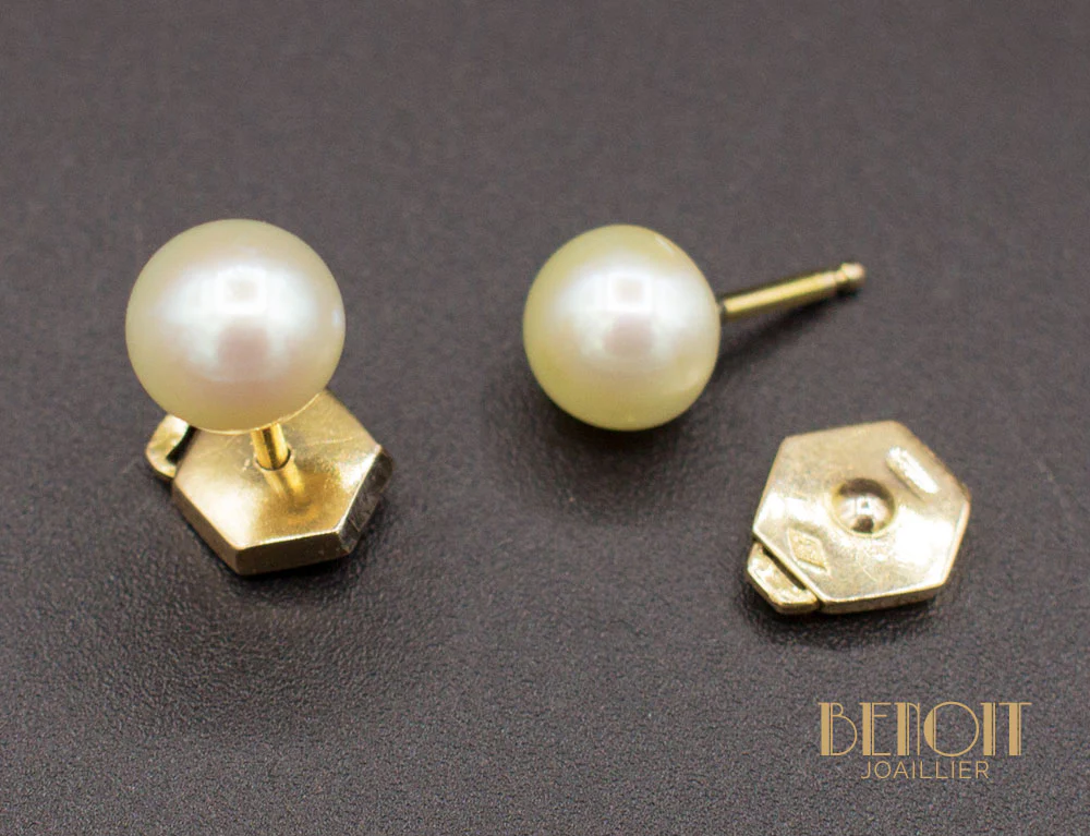 Boucles d'Oreilles Perles Anciennes - Image 3