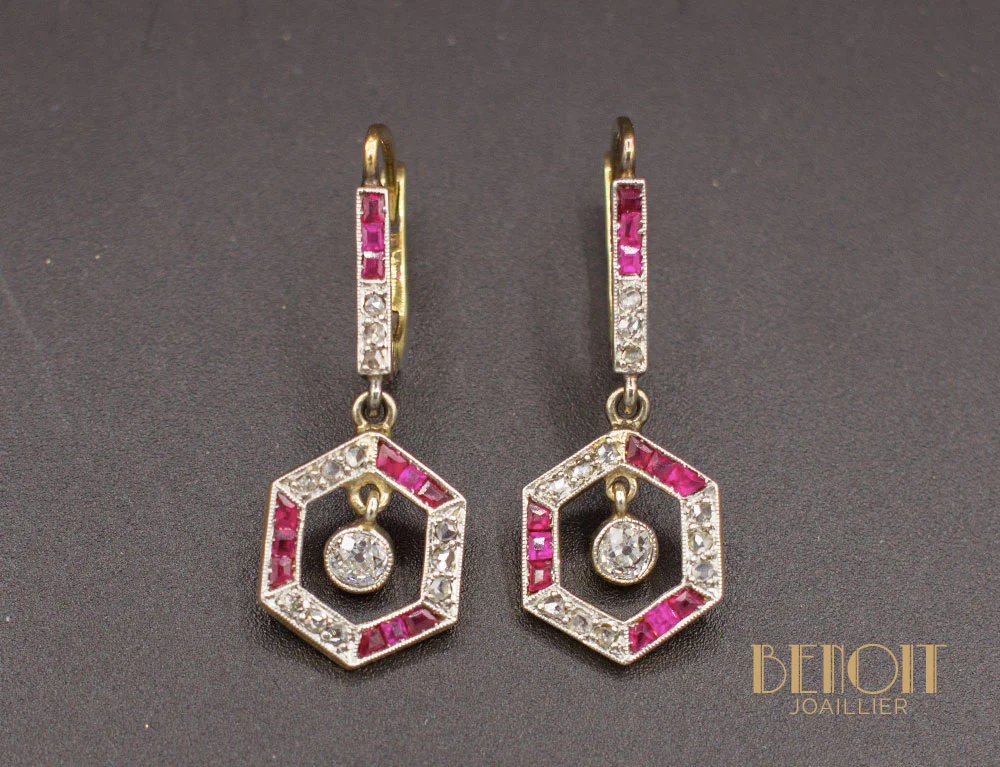 Boucles Pendantes Art Déco