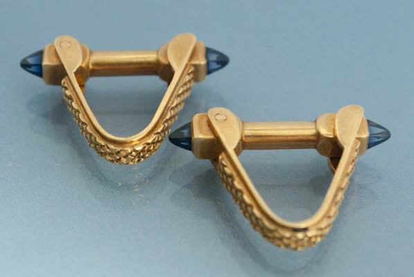 Boutons de manchettes Or et Saphir