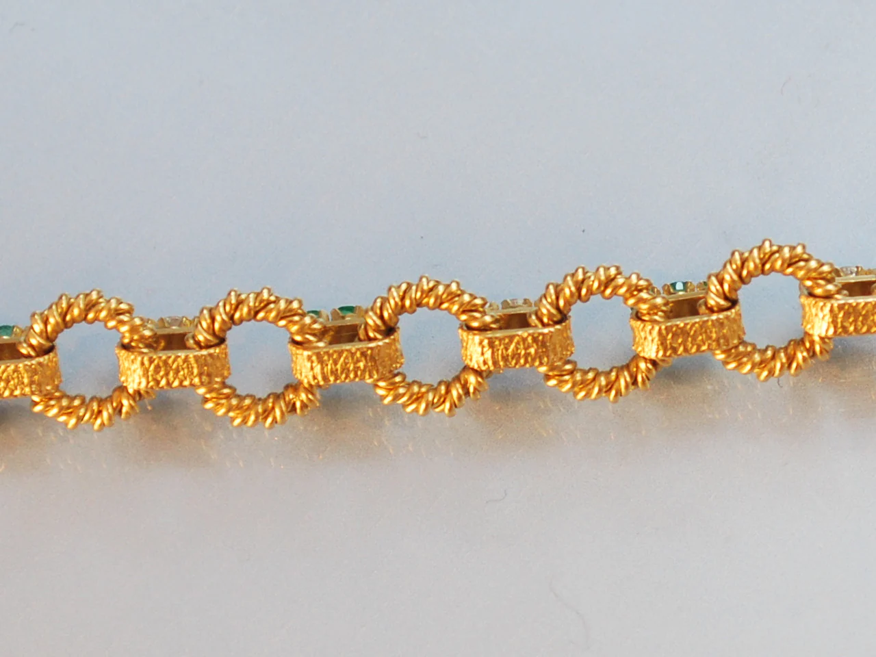 Bracelet ancien diamant et émeraude - Image 3