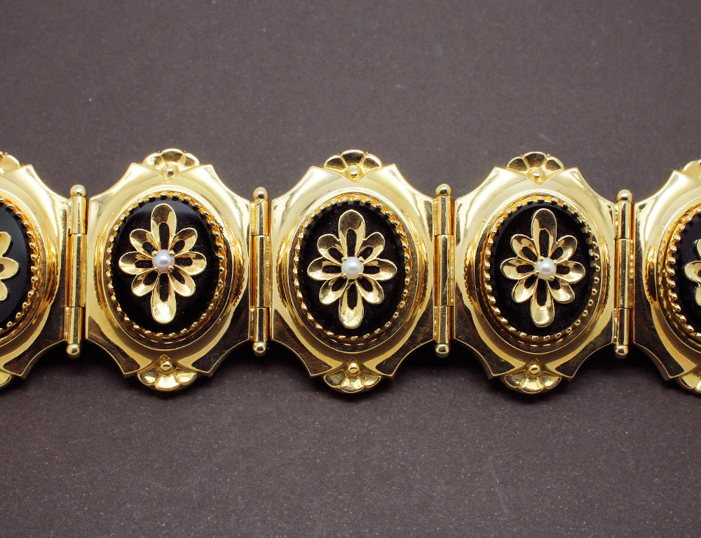 Bracelet Or Jaune et Onyx Napoléon III - Image 2