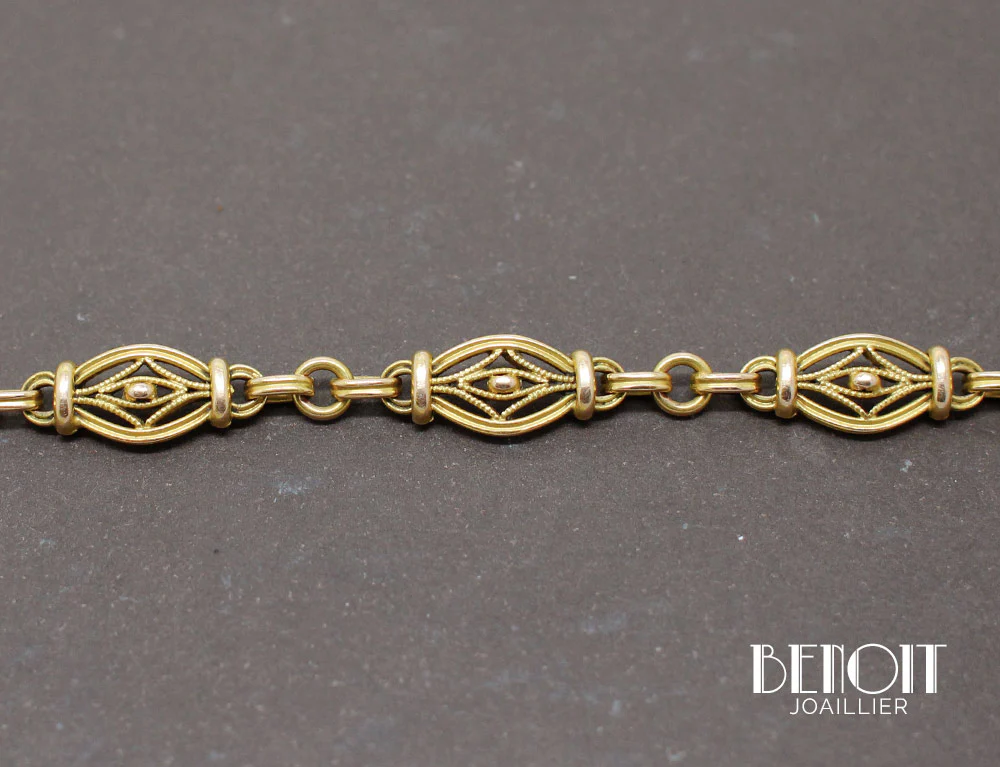 Bracelet Ancien Or Filigrane - Image 2