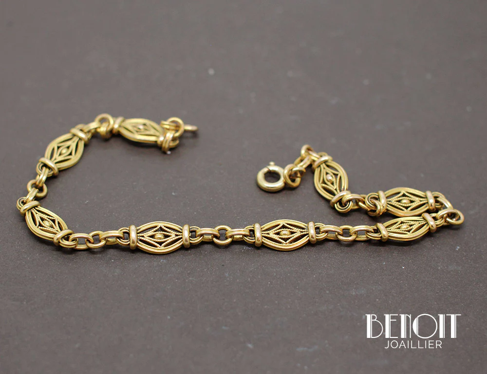 Bracelet Ancien Or Filigrane - Image 3