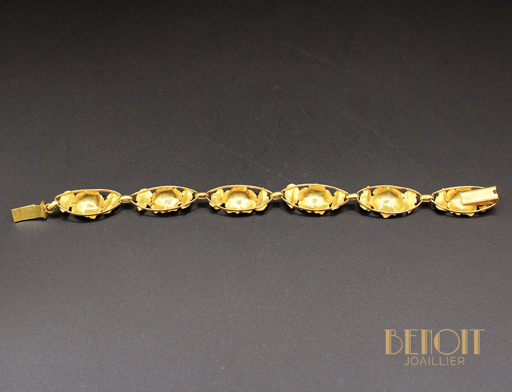 Bracelet Ancien Roses Or Jaune - Image 3