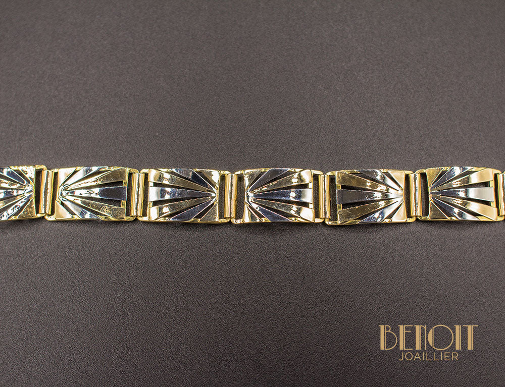 Bracelet Art Déco Or et Platine - Image 2