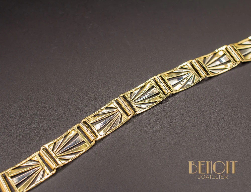 Bracelet Art Déco Or et Platine - Image 3