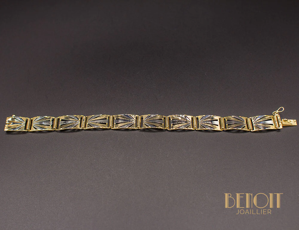Bracelet Art Déco Or et Platine - Image 4