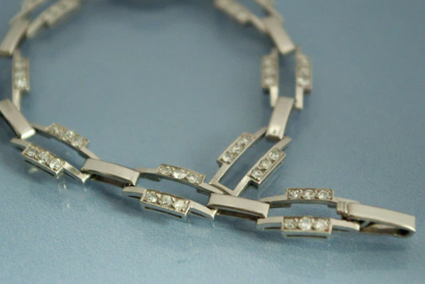 Bracelet Art déco Platine et Diamant - Image 4