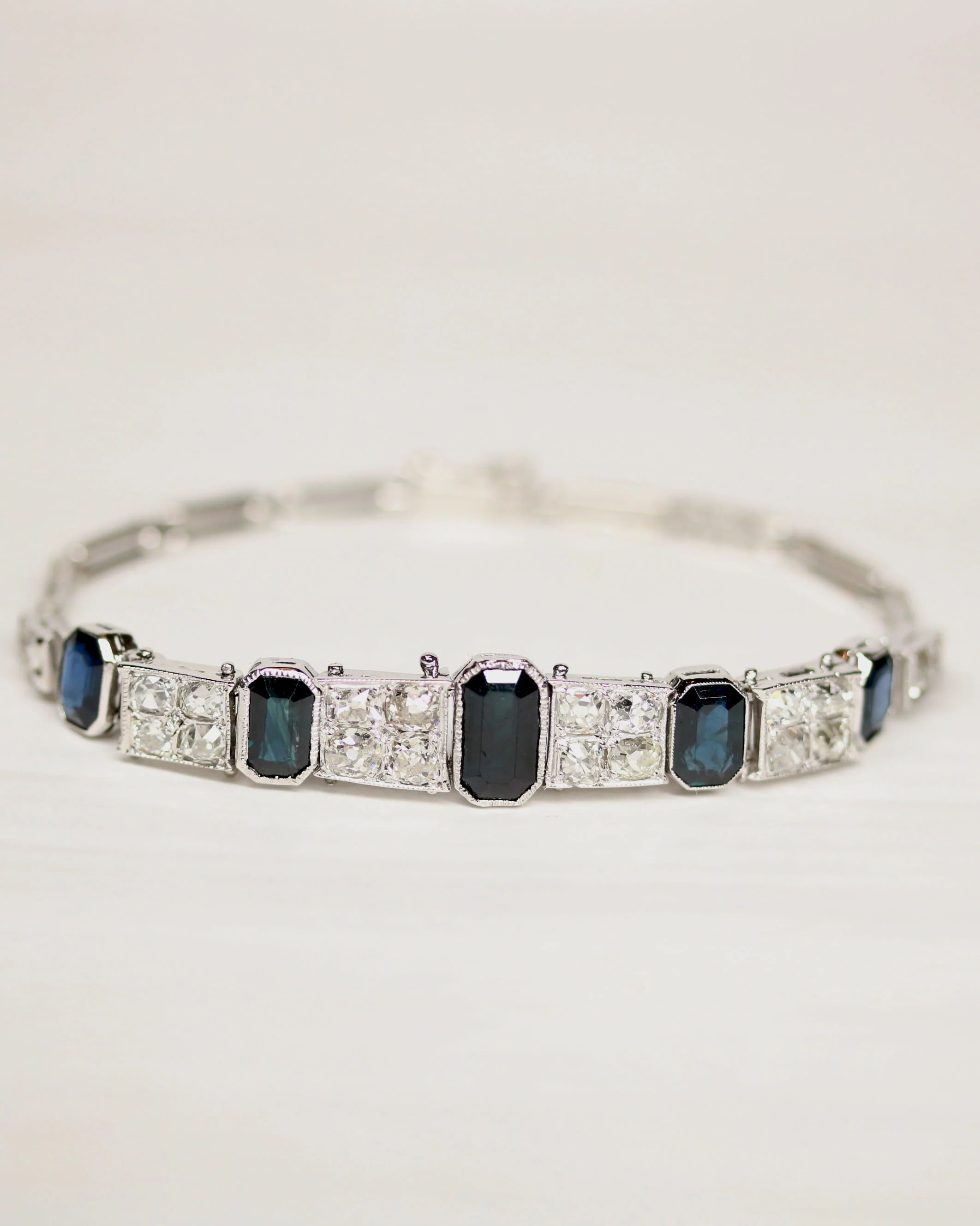 Bracelet Art Déco Saphirs et Diamants - Image 5