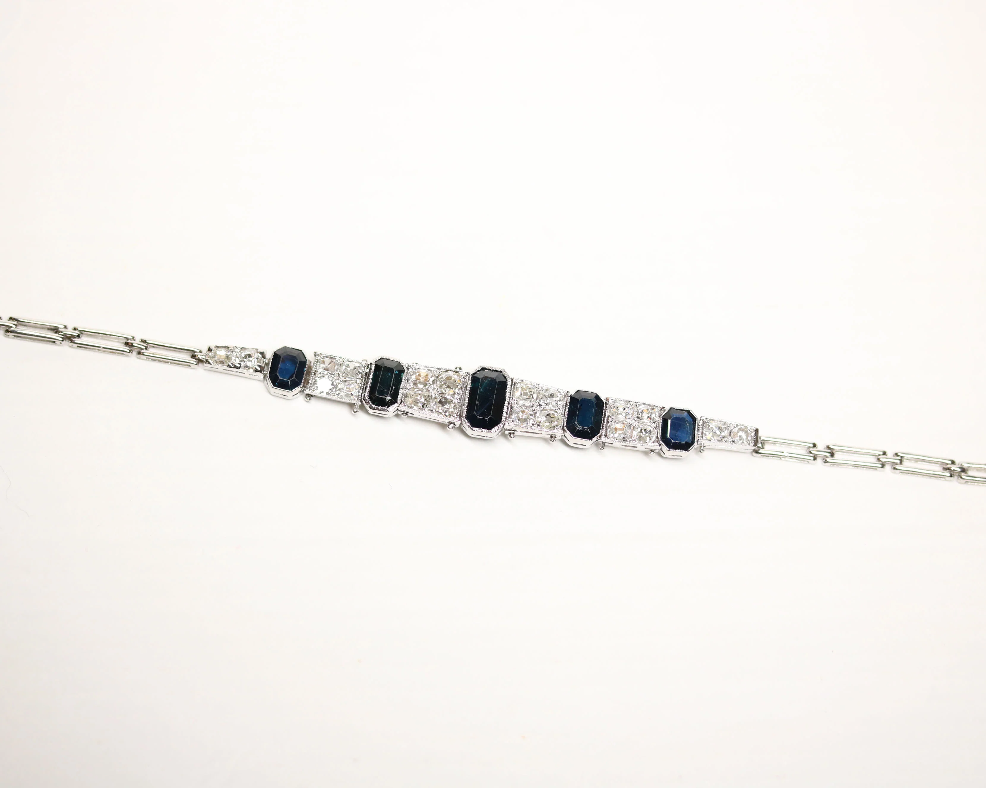 Bracelet Art Déco Saphirs et Diamants - Image 6