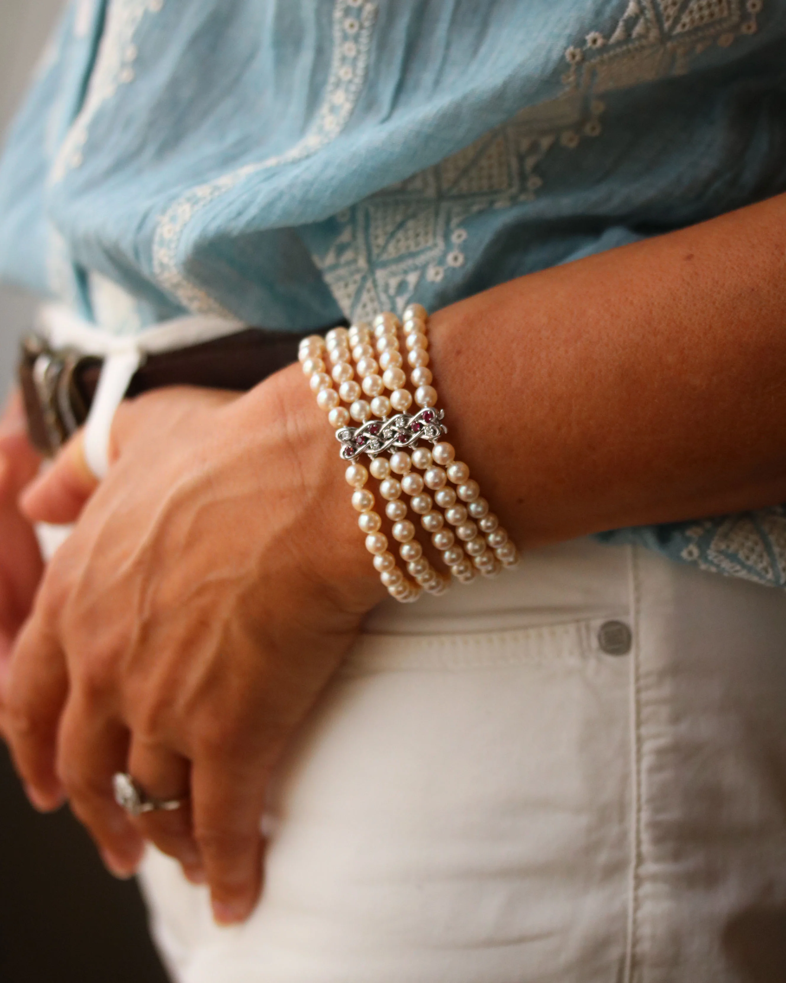 Bracelet de Perles de type Manchette