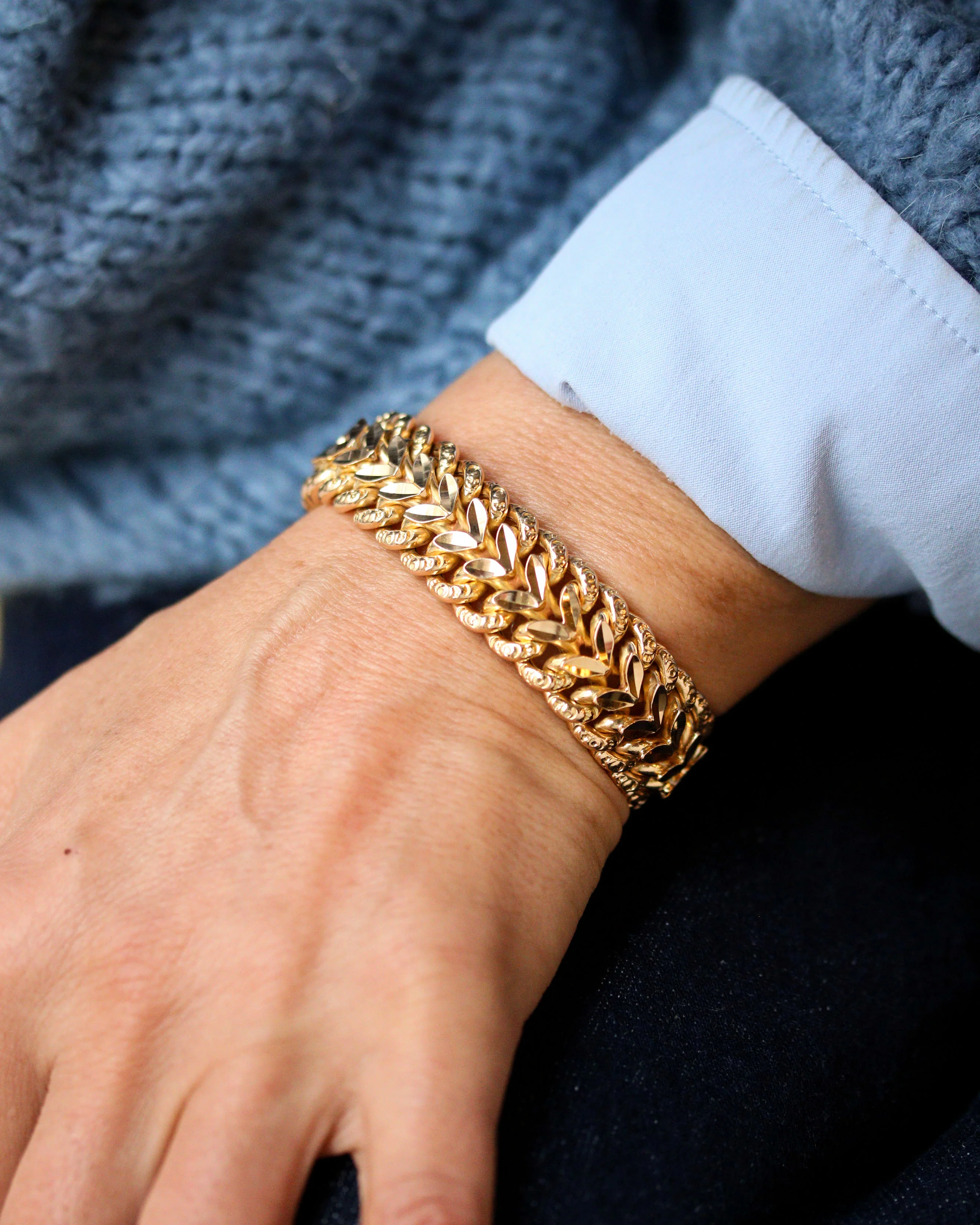 Bracelet en Maille Américaine Or Rose - Image 2