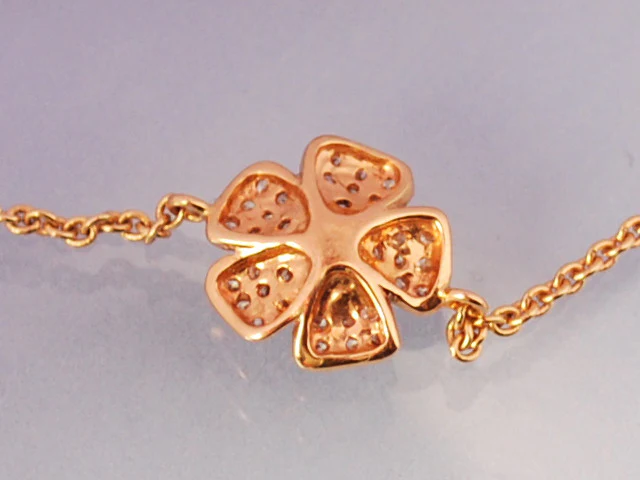 Bracelet fleur de diamants et or rose - Image 3