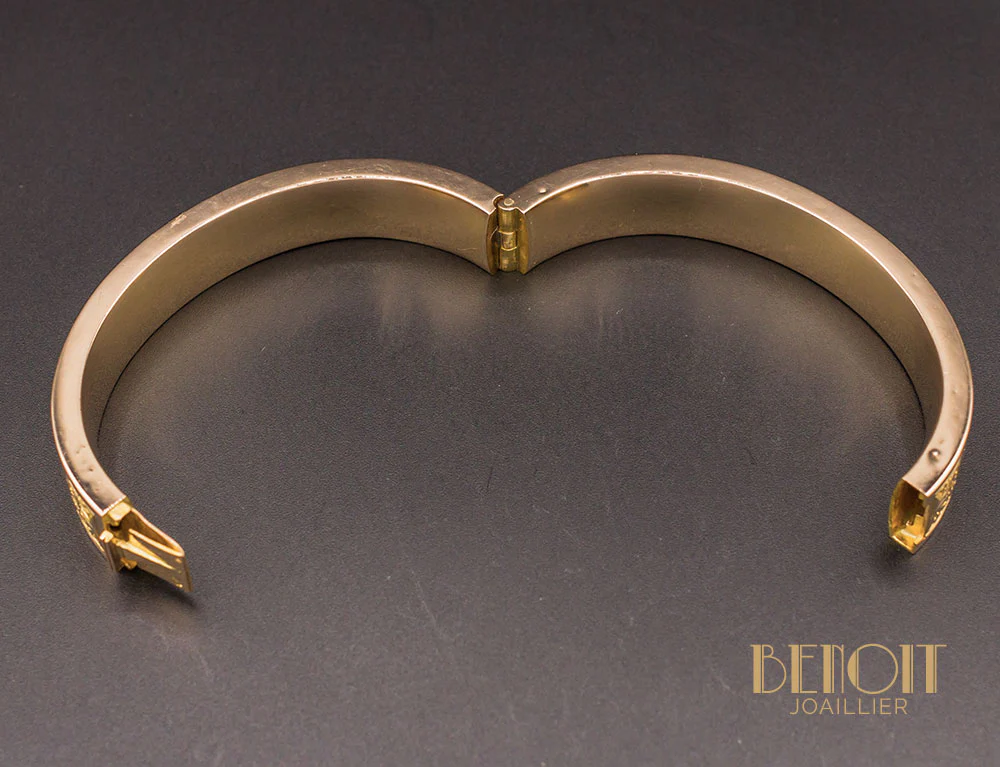 Bracelet Jonc Gravé XIXe Or Rose - Image 4