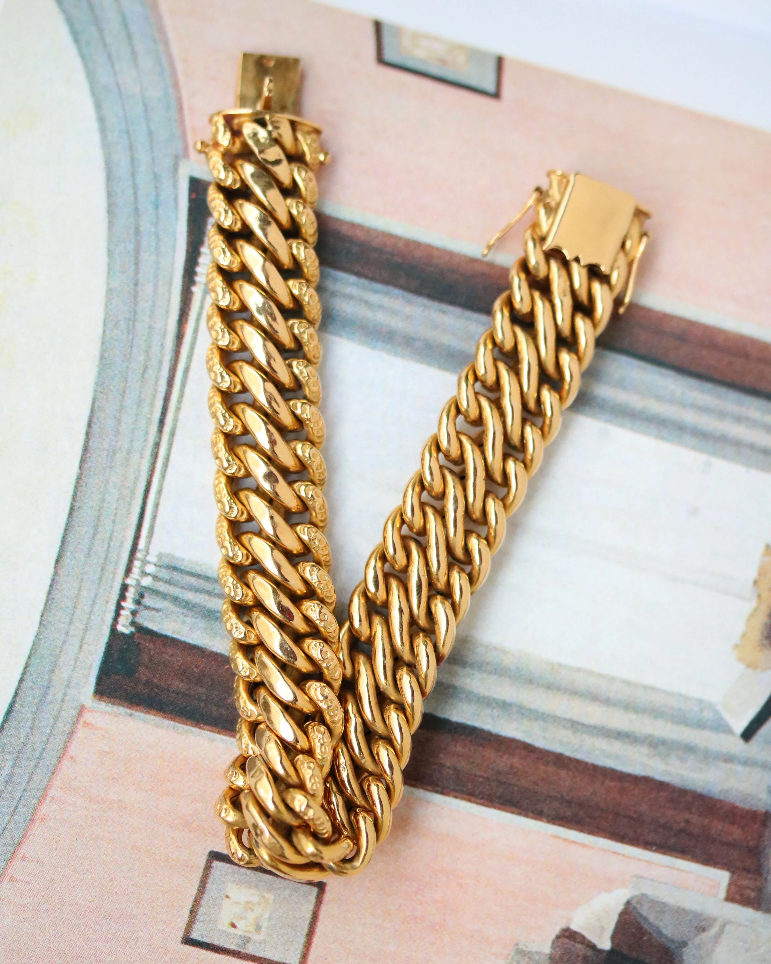 Bracelet Maille Américaine en Or Jaune - Image 2