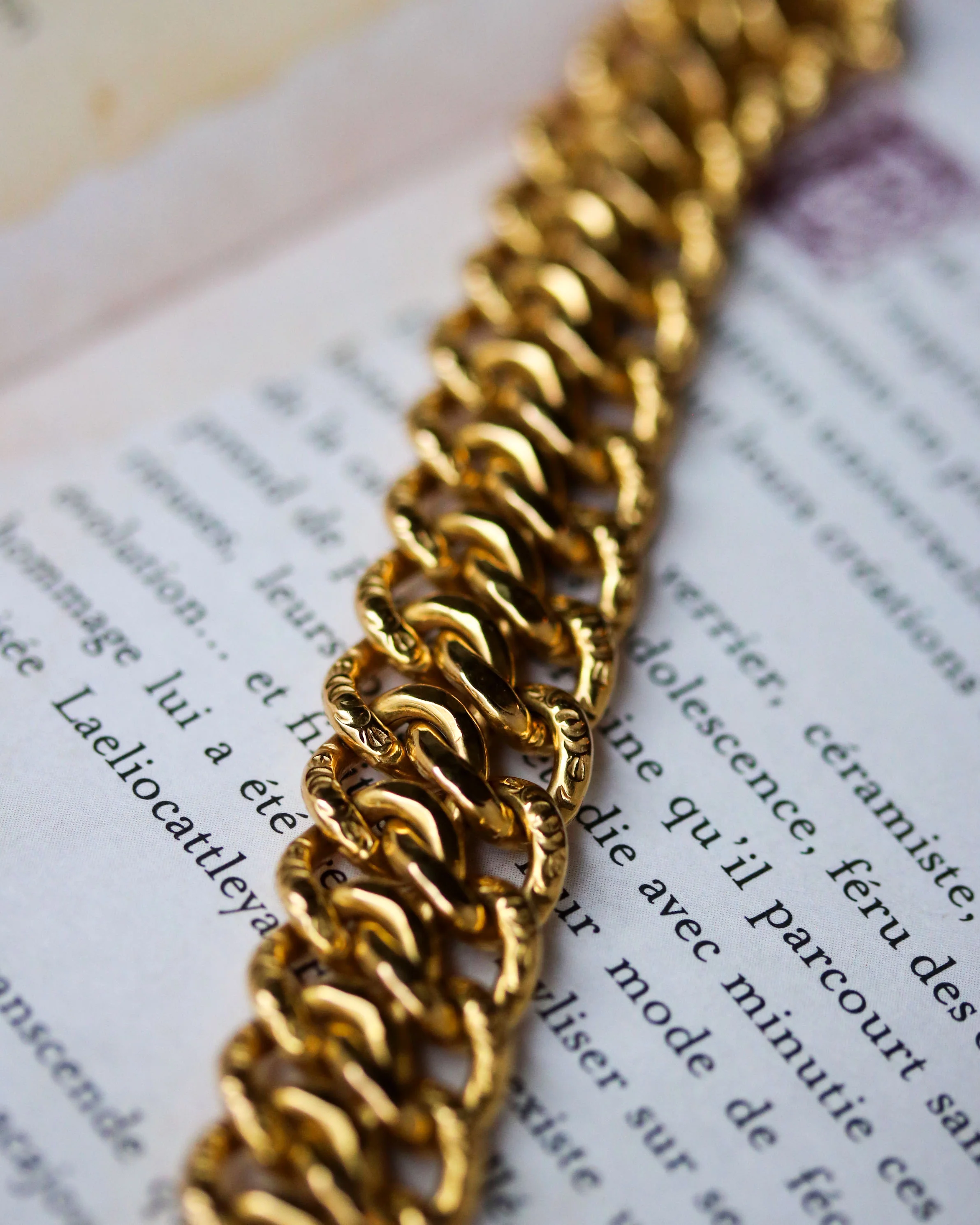 Bracelet Maille Américaine Or Jaune - Image 5
