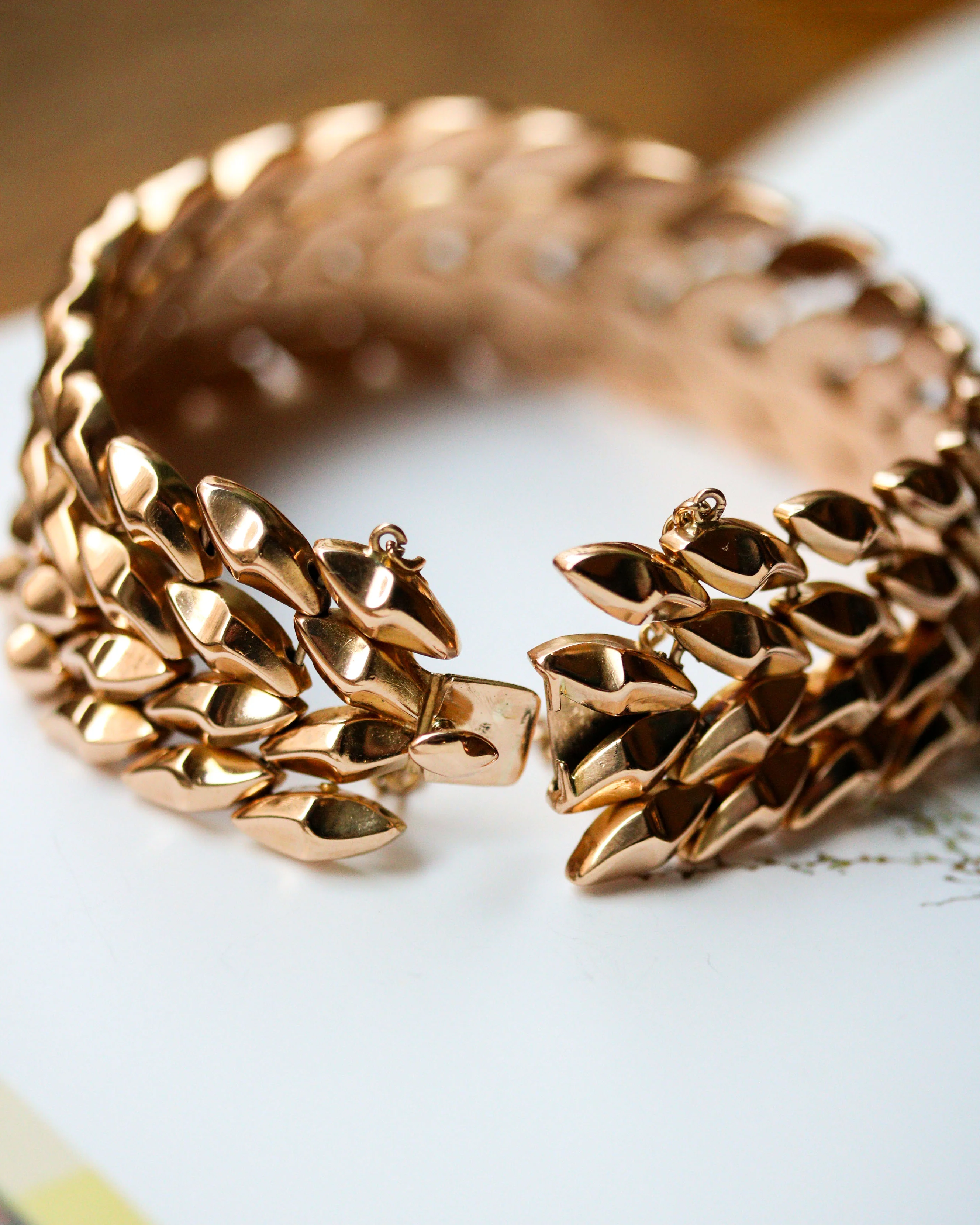 Bracelet Manchette en Or Rose