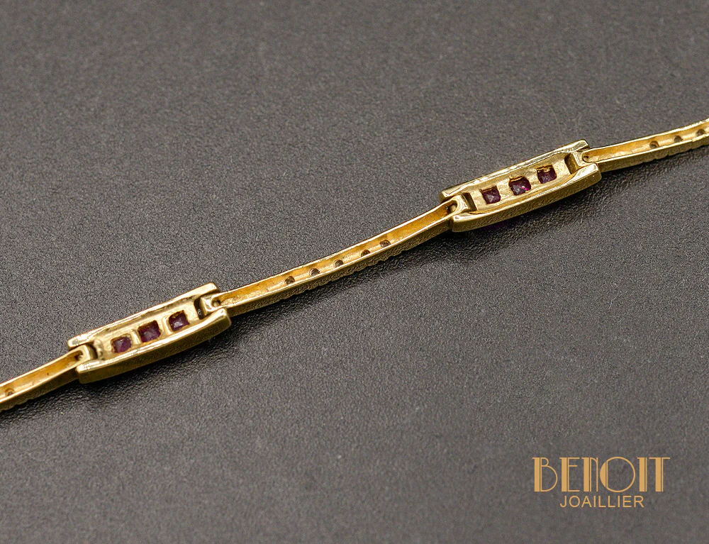 Bracelet Or Jaune Diamant et Rubis Verneuils - Image 3