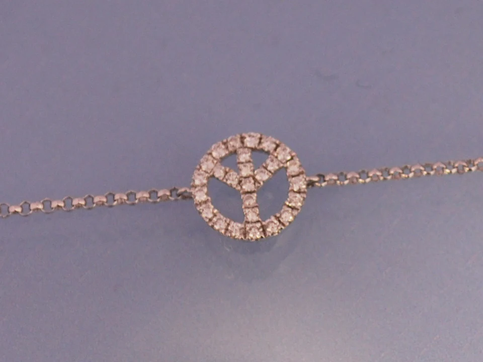Bracelet peace and love diamants et or - Image 2