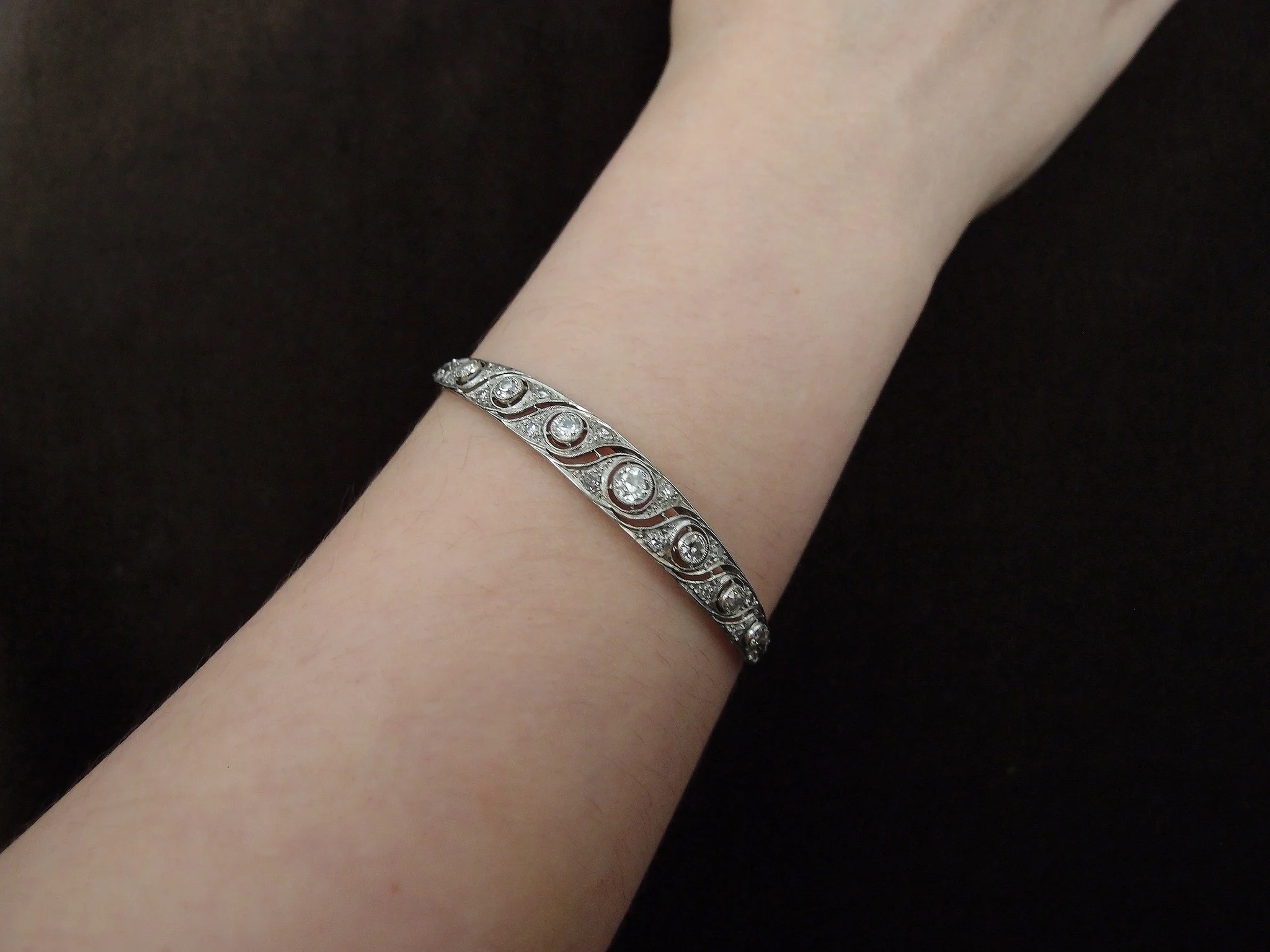 bracelet platine et diamants vers 1920 - Image 3