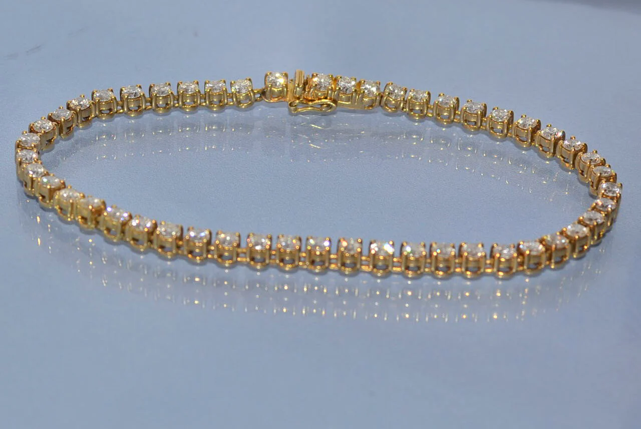 Bracelet rivière diamants et or jaune - Image 2