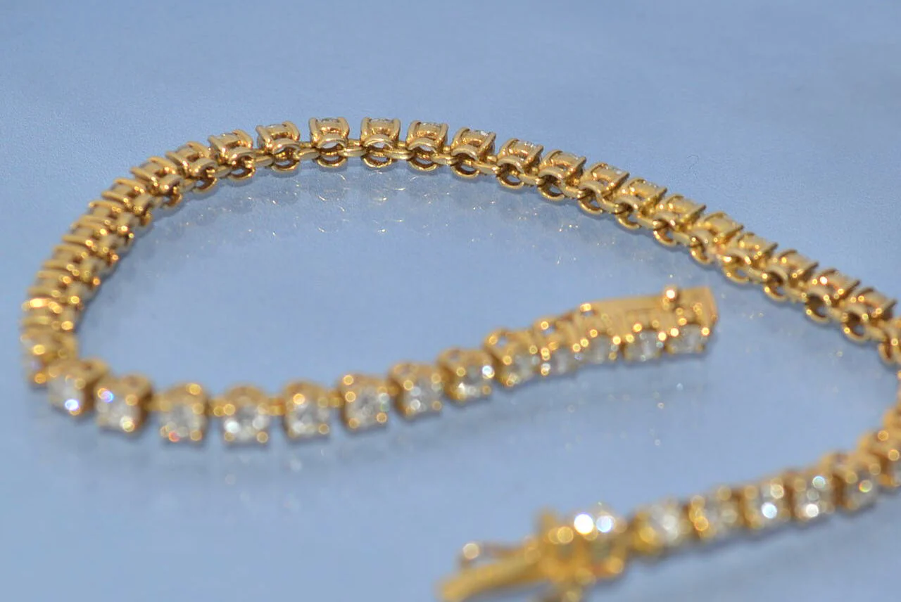 Bracelet rivière diamants et or jaune - Image 3