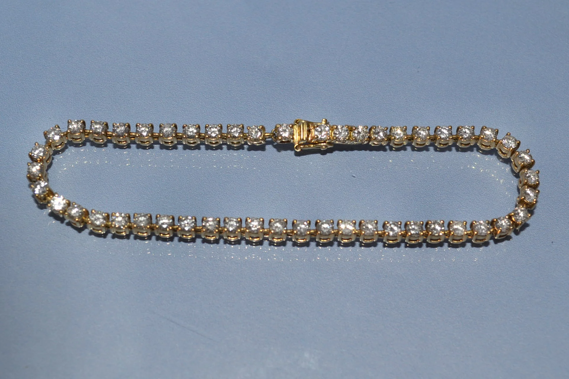 Bracelet rivière diamants et or jaune - Image 4