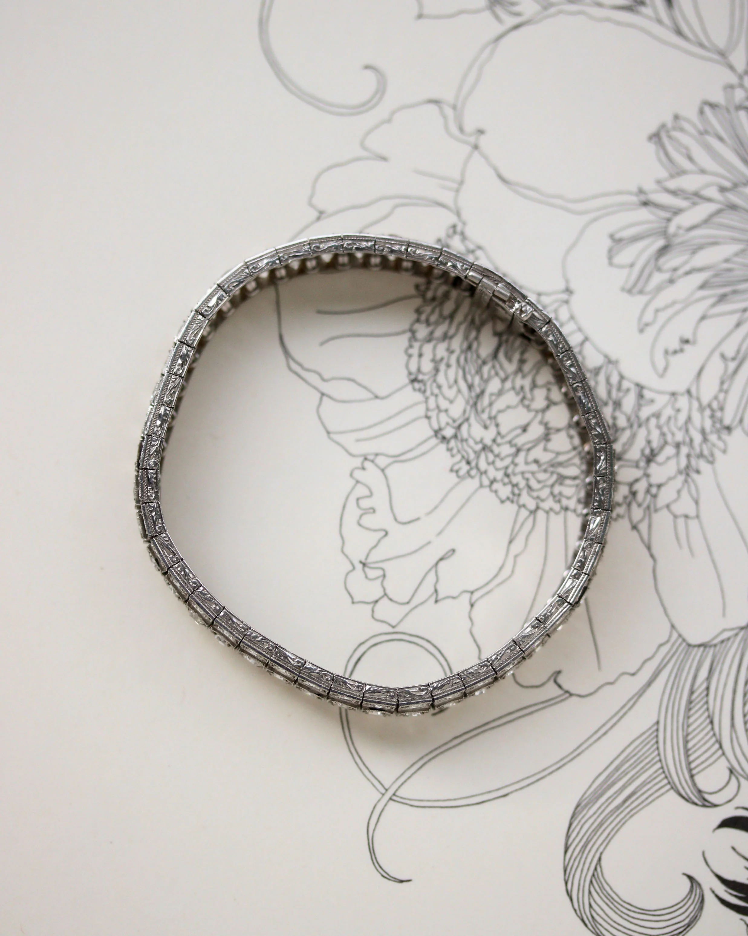 Bracelet Rivière Or blanc Platine et Diamants - Image 6
