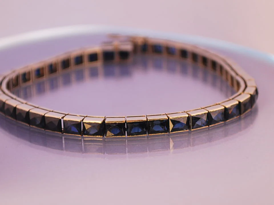 Bracelet saphirs et or art déco - Image 2