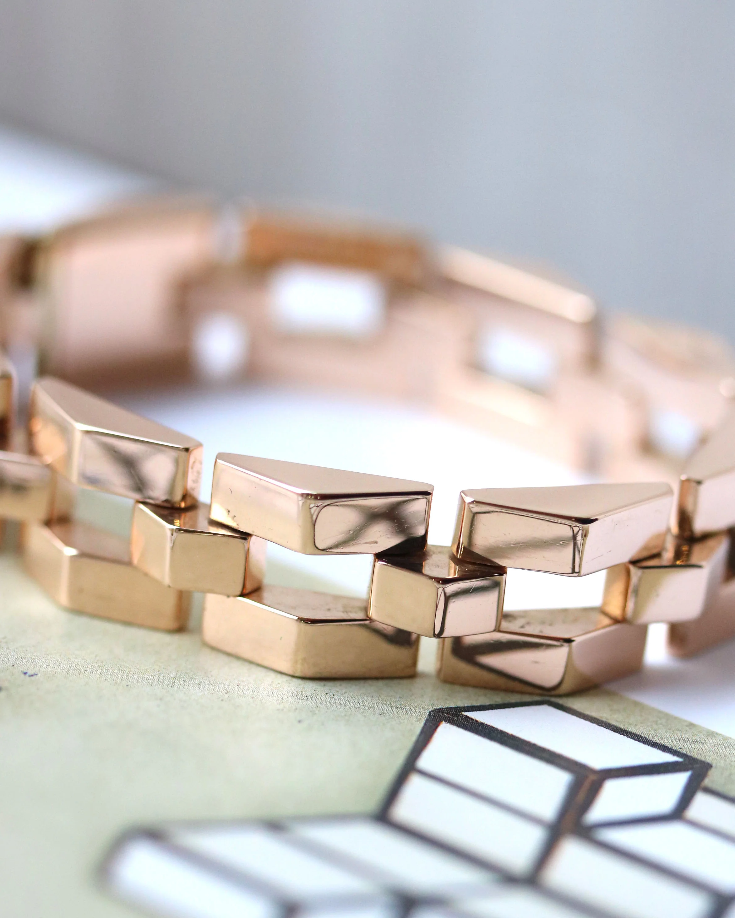 Bracelet Tank en Or Rose
