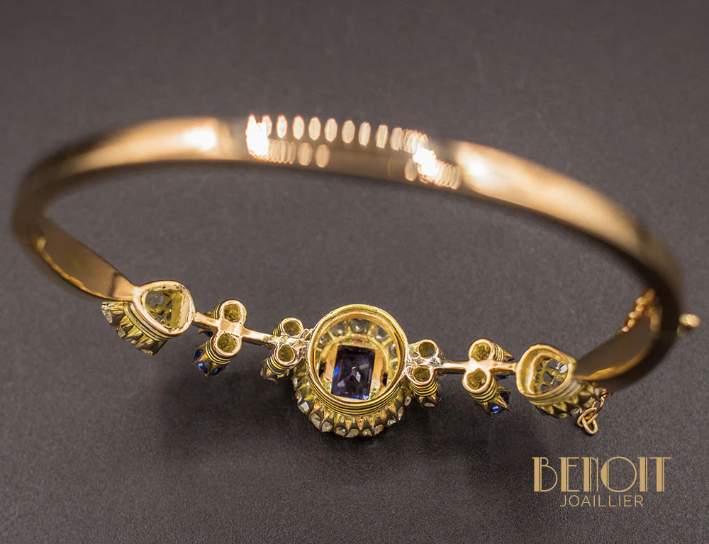 Bracelet XIXe Spinelle Saphirs et Diamants - Image 5
