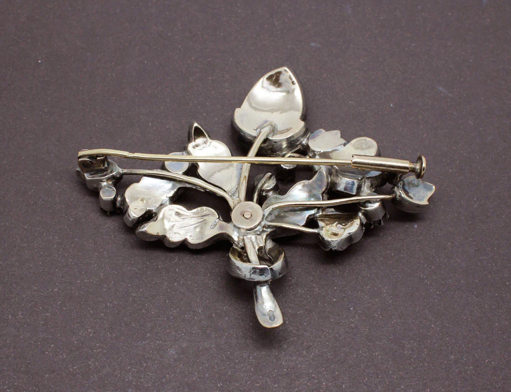 Broche 1900 Argent Or Rose et Diamants - Image 3