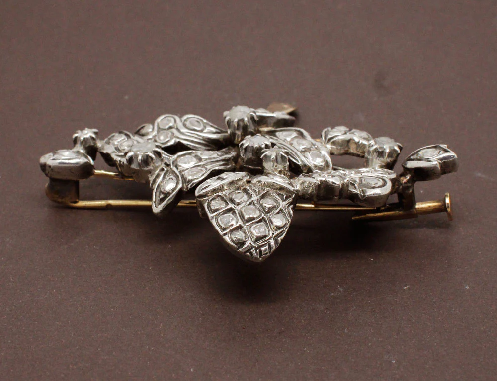 Broche 1900 Argent Or Rose et Diamants - Image 5