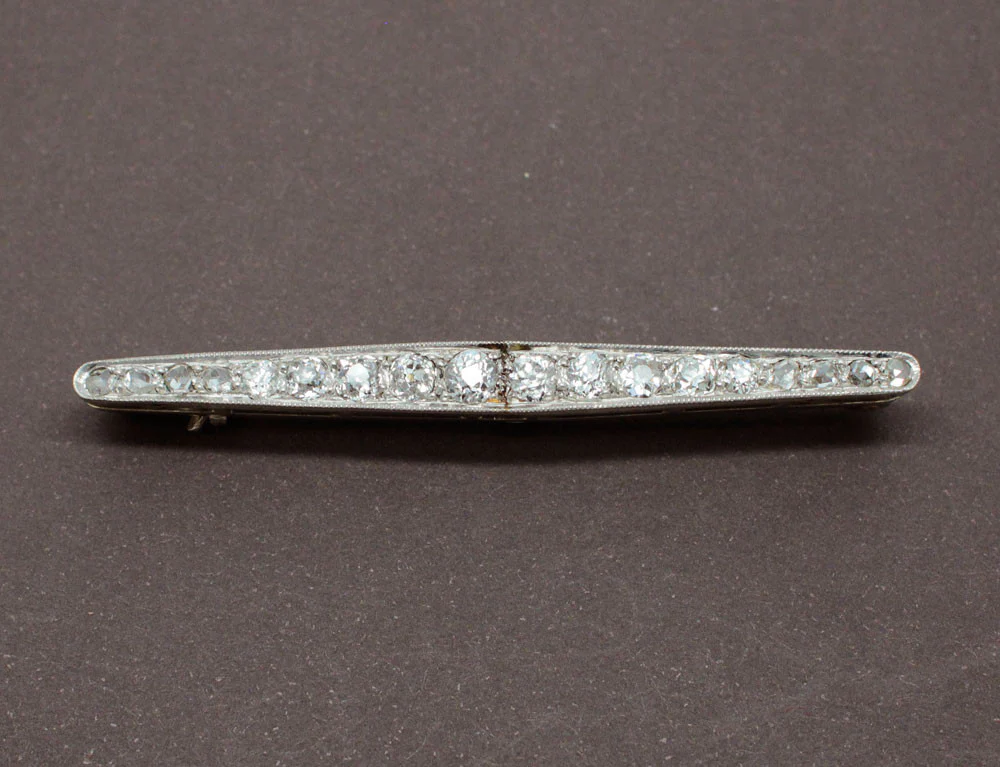 Broche 1930 Diamants 1 Carat et Platine