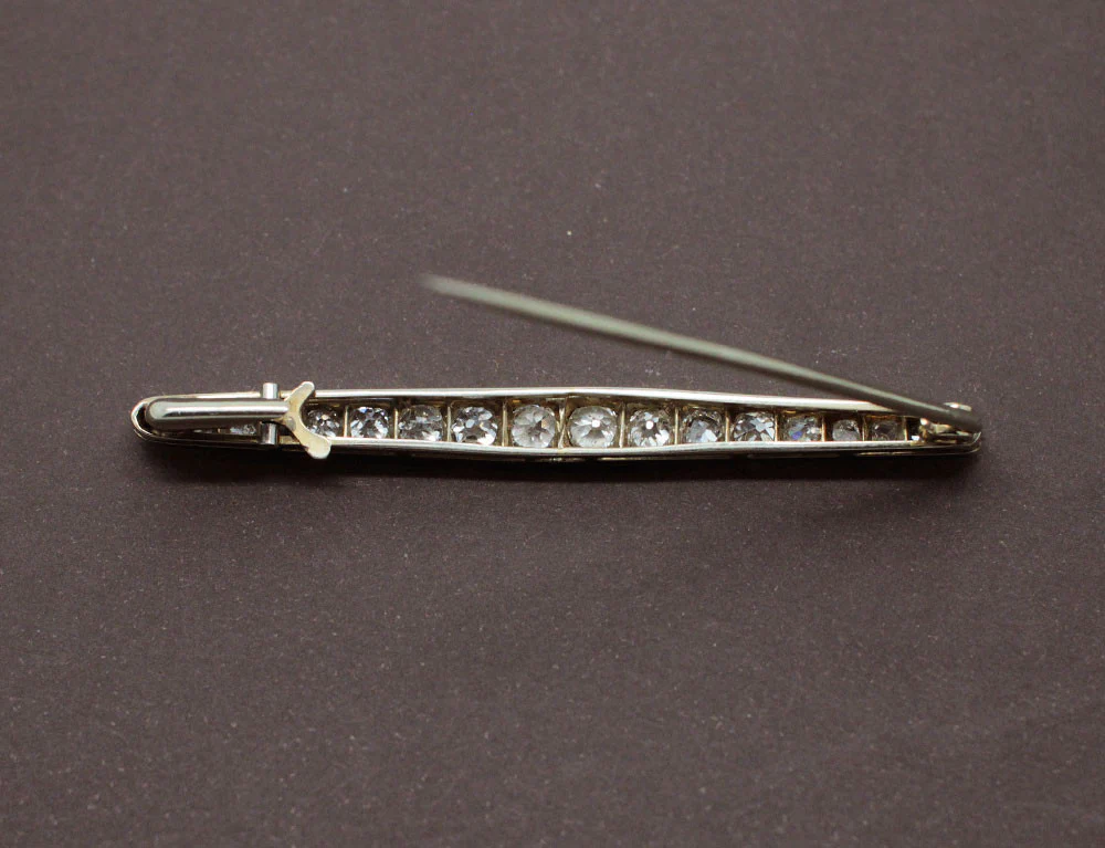 Broche 1930 Diamants 1 Carat et Platine - Image 3