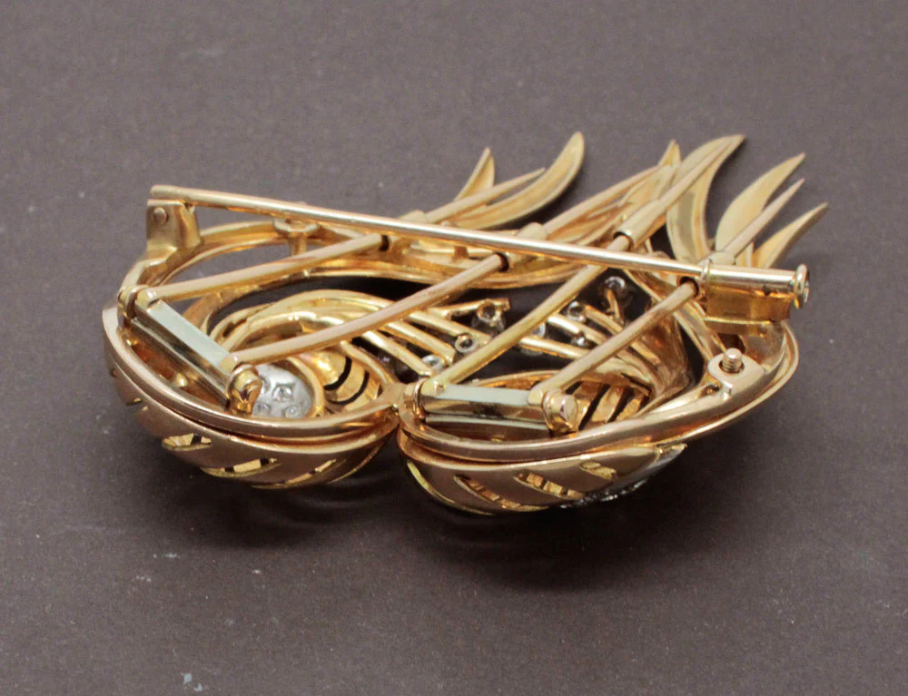 Broche 1950 Double Clip Or et Diamants - Image 8