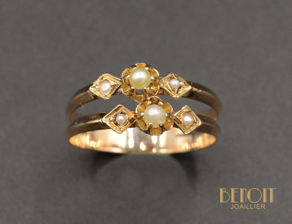 Bague double perle - Image 2