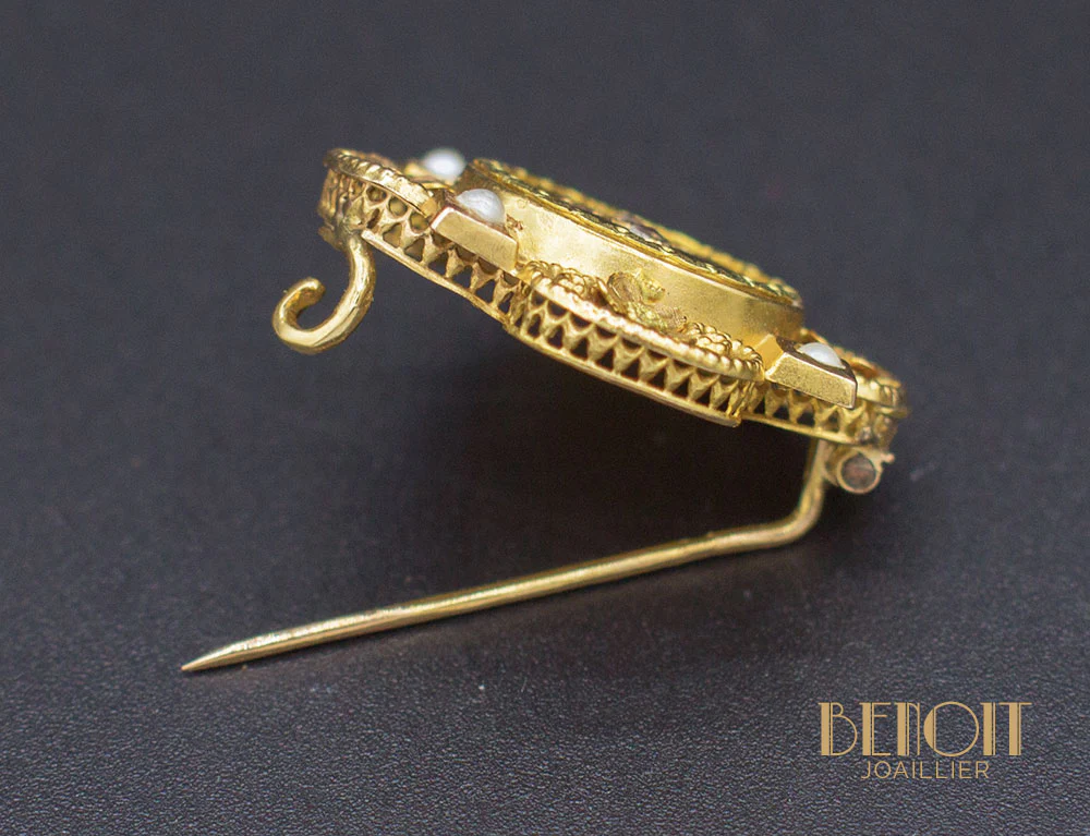 Broche Ancienne Grenat Diamants - Image 3