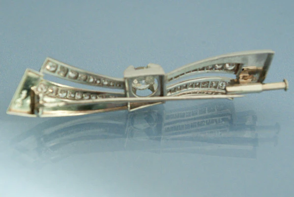 Broche Art déco Diamant et Platine - Image 2
